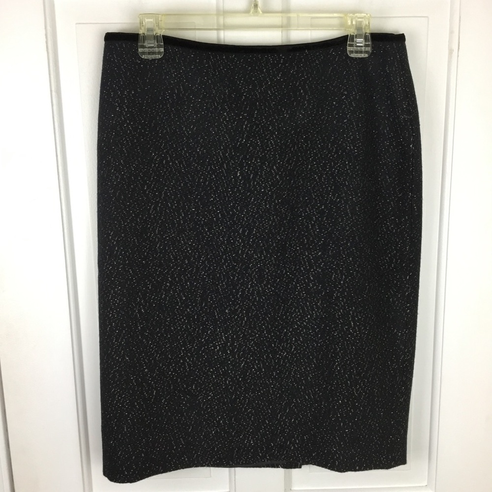 Talbots Skirt Size 10 Black Gold Specks Formal Holiday  New